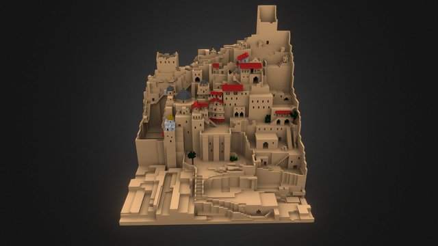 Desert Mountain City 3D Model