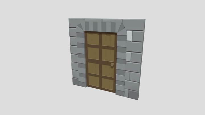 Low Poly Door 3D Model