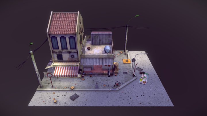 Hanoi Old Quarter (Stylized) 3D Model