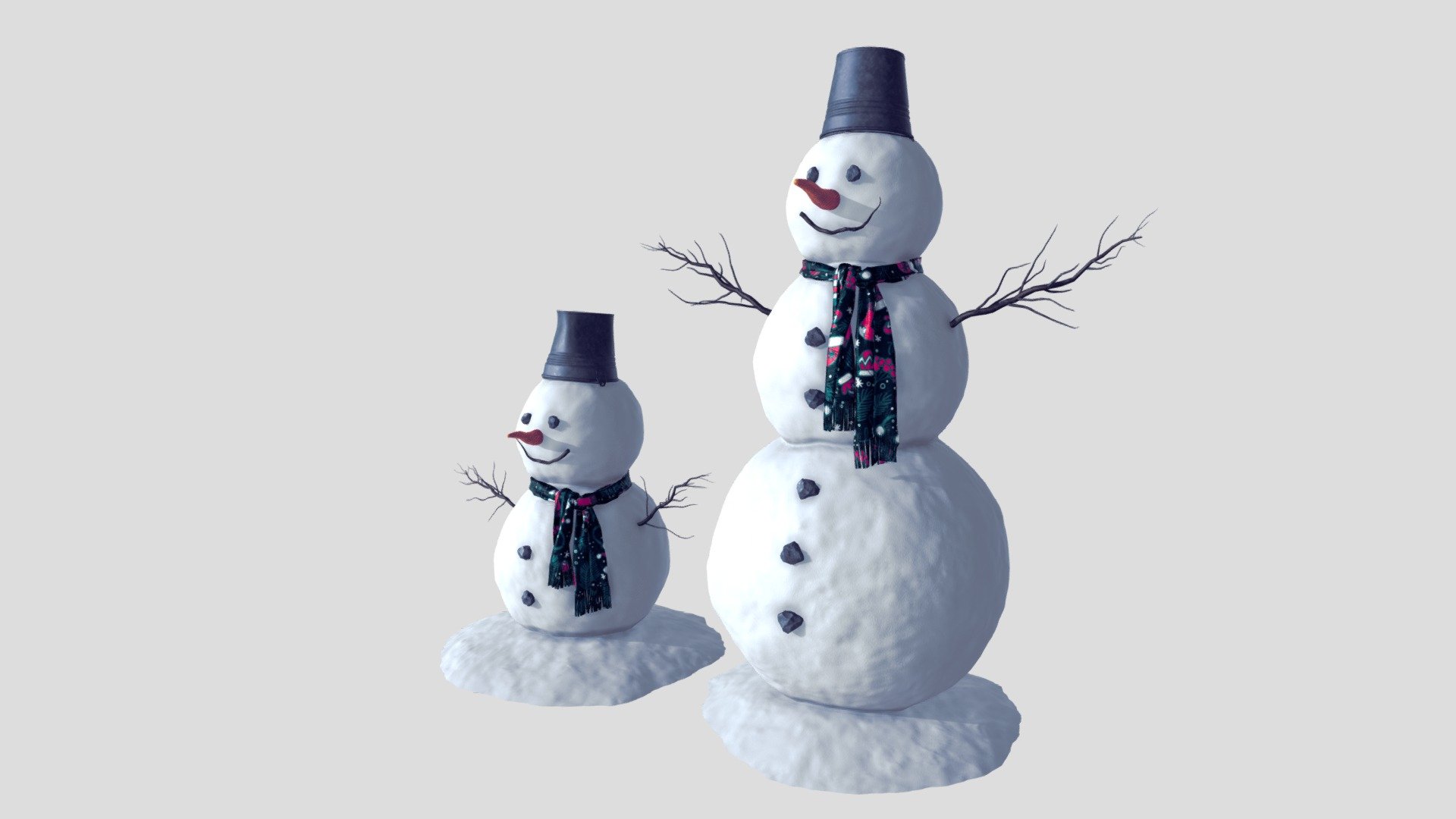 3D Models of Snowmen - 3D model by pactakt (@pactakt) [45a49cb]