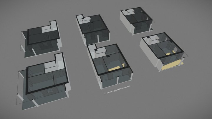 Direct sun hours analysis of 3 flats in Lublin 3D Model