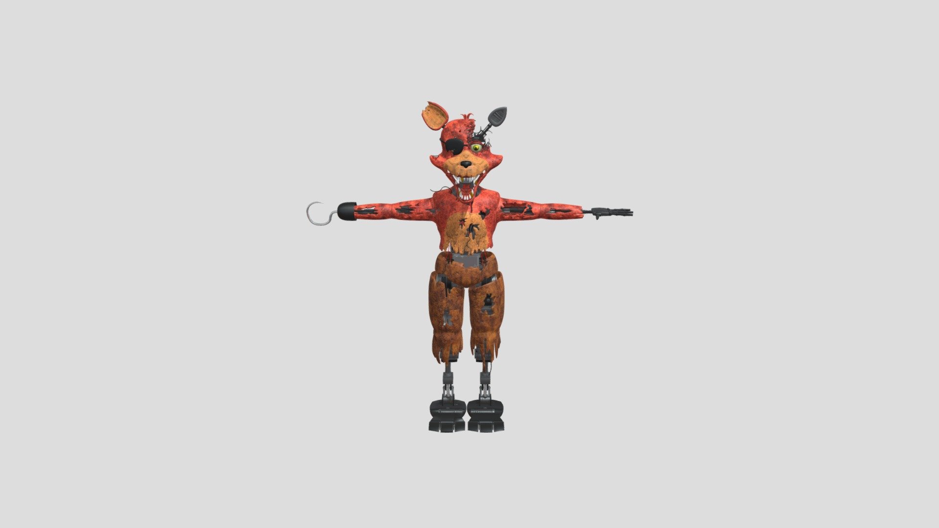 Withered Foxy WIP Model (Blender) : r/fivenightsatfreddys