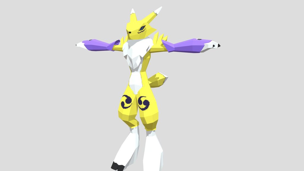 Renamon Low Poly - Digimon Tamers
