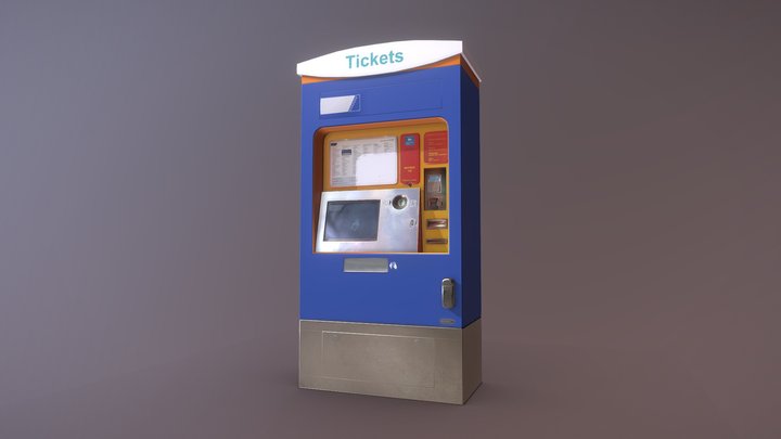 Ticket Machine (Mid-Poly) 3D Model