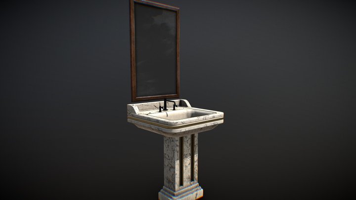 Bathroom Sink | Low-Poly | Game-Ready 3D Model