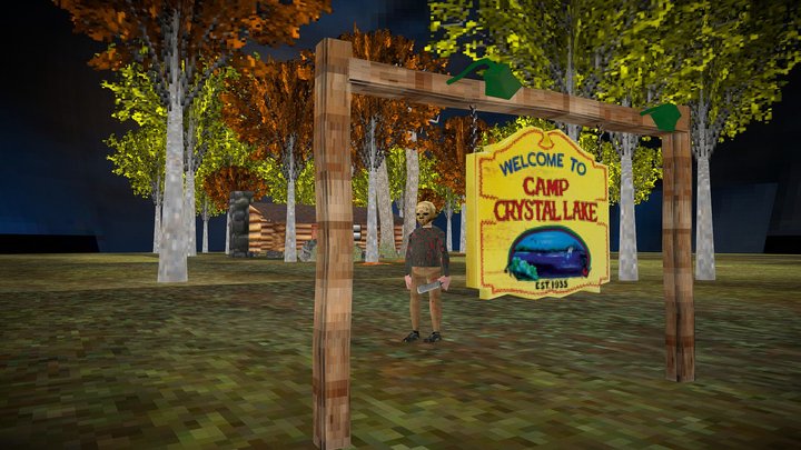 Lowpoly Jason camp crystal lake 3D Model