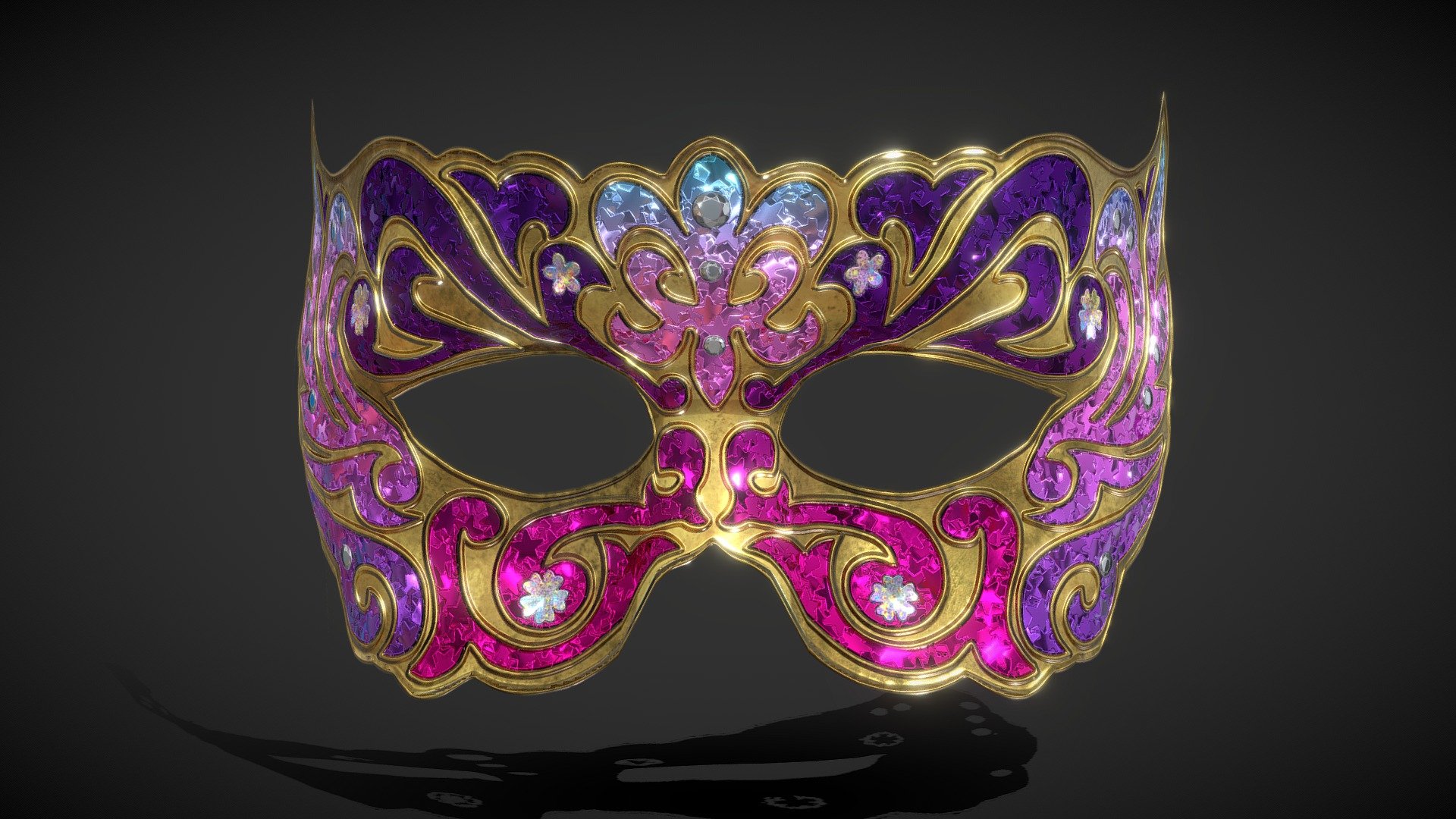 3D model Decorative Mask PBR-Game ready VR / AR / low-poly