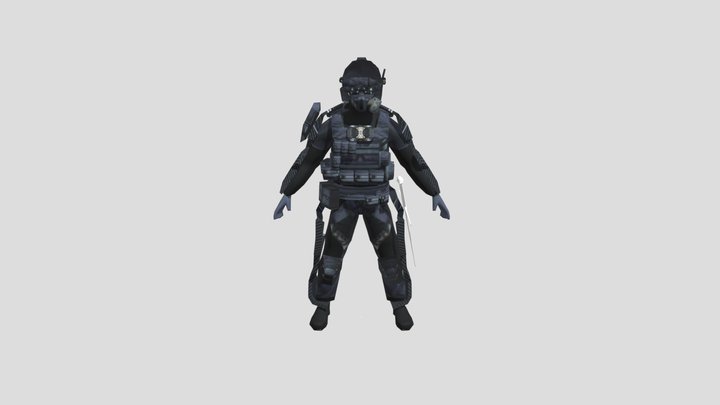 Modular sci-fi police officer model (RIGGED) 3D Model
