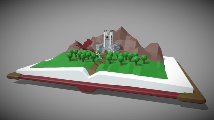 Knight and Dragon 3D Model