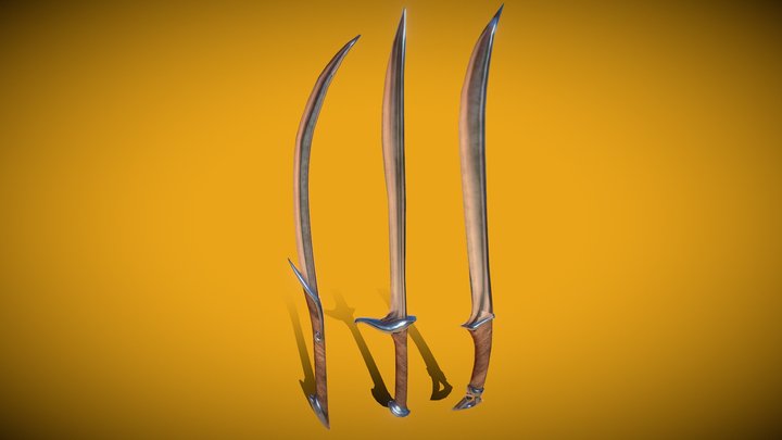 Real World - Elven Swords 3D Model