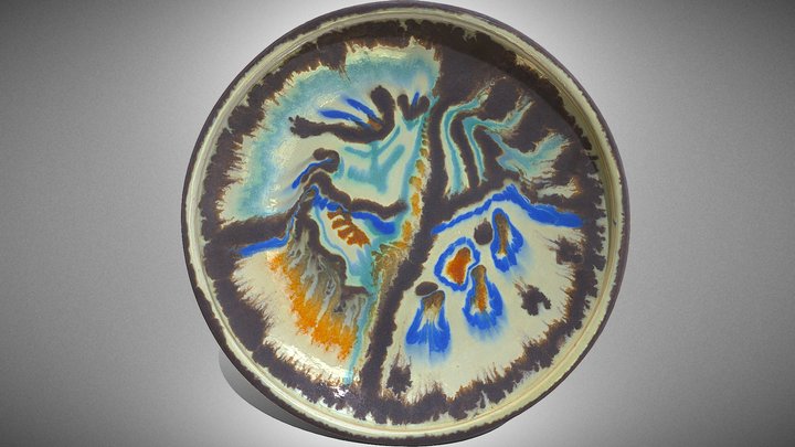 Decorated plate with an abstract motif – Free 3D Model STL