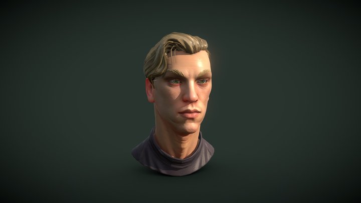 Low Poly face - Dishonored style 3D Model