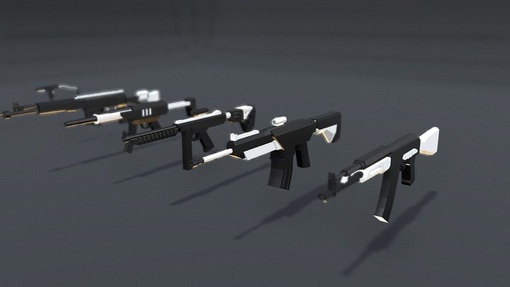 Low Poly Weapon Pack 3D Model
