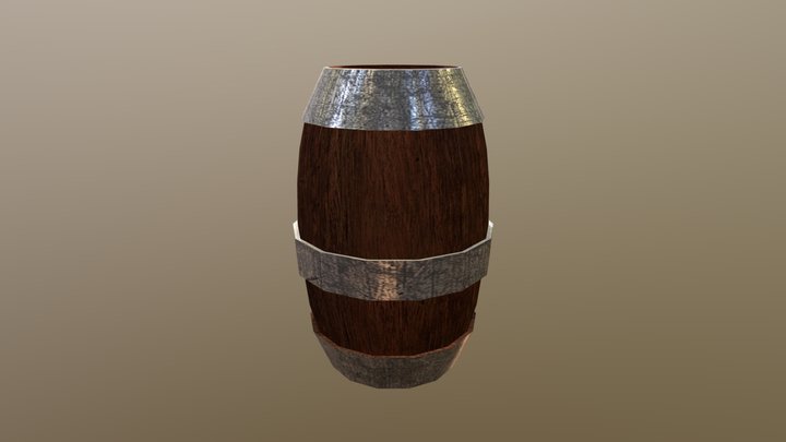 Barrel Model With Textures 3D Model