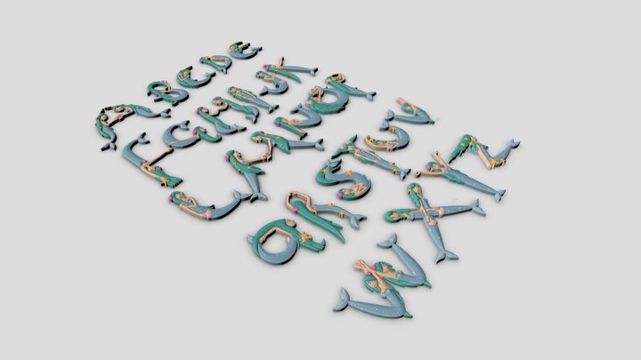 Mermaid Alphabet 3D Model