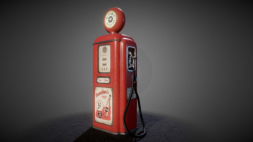 Vintage Gas Pump - 3D model by Steve Vang (@stevevang) [45b86a9 ...