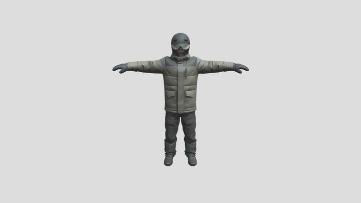 Snowboader with gear