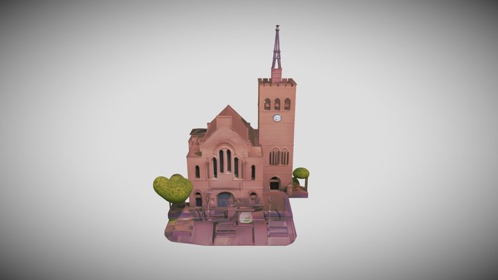 esglèsia de Sant Josep de Badalona amb IA 3D Model