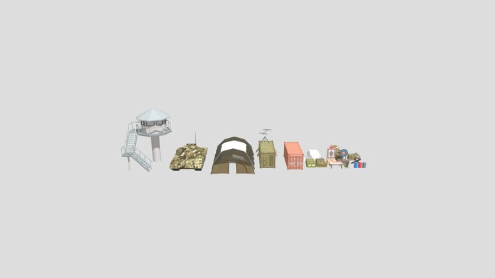 Free Game Ready Military Assets Pack ( 1 ) 3D Model