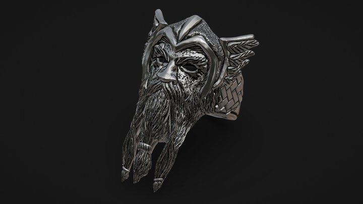 Anel Odin(Prata) 3D Model