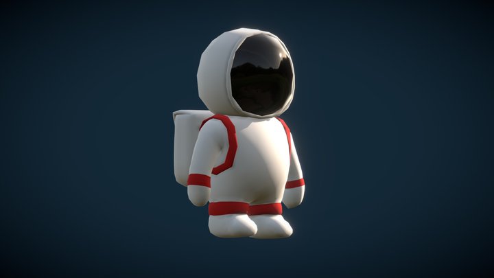 Low Poly Cartoon Astronaut 3D Model