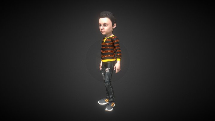 Character Mascot FW Boy Toon 3D Model