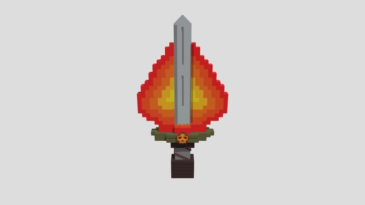 Flaming Sword. 3D Model