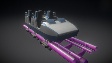 Rollercoaster + Cart 3D Model