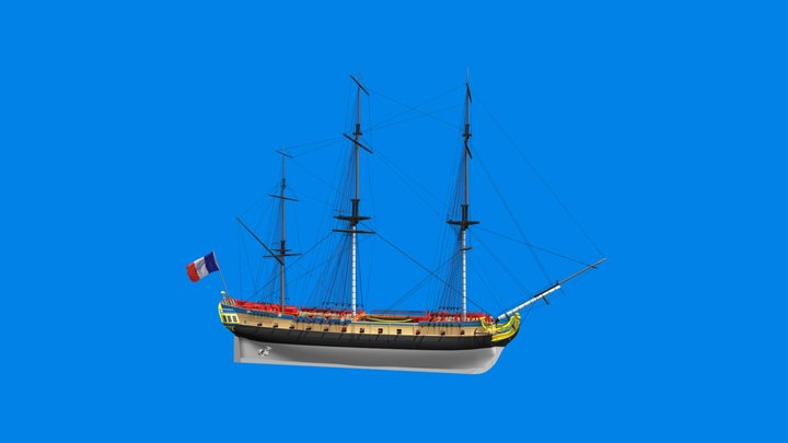 La frégate Hermione - Rochefort - France 3D Model