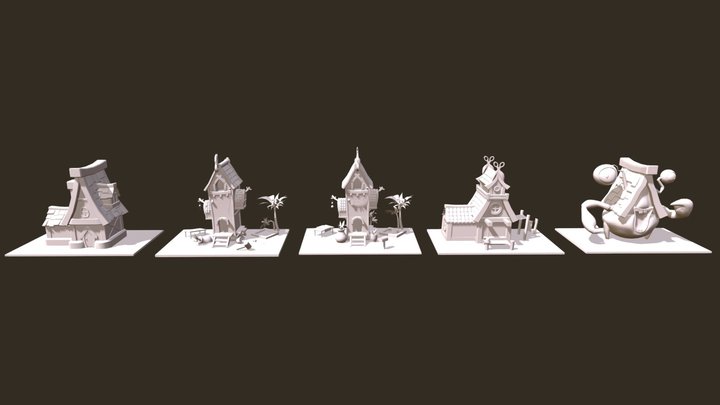 [XYZ School] Homework - House 5 variations 3D Model