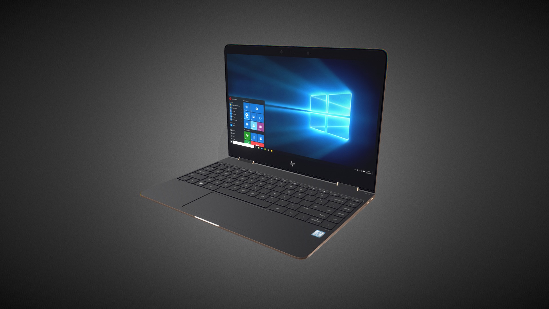 3D model HP Spectre x360 for Element 3D - This is a 3D model of the HP Spectre x360 for Element 3D. The 3D model is about a laptop with a keyboard.