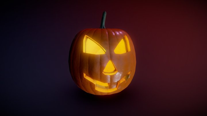 Halloween Pumpkin Head Jack-o'-lantern 3D Model