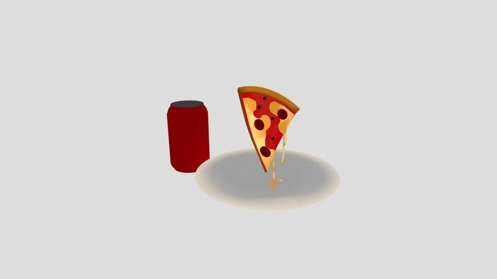 Pizza And Drink 3D Model