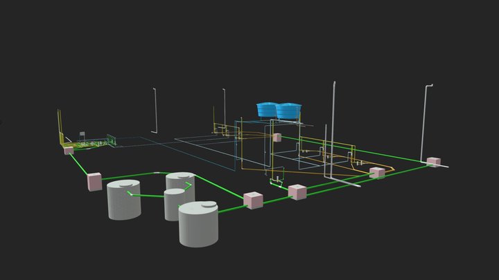 Instalação Hidrossanitária - Mercado 3D Model