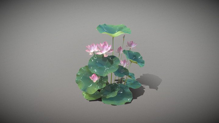 Sacred Pink Lotus Flower Cluster_Tt – Kostenloses 3D-Modell STL
