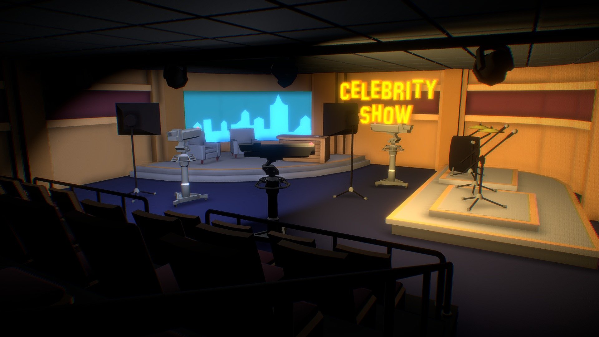 Talk Show Studio - 3D model by OmicronGames (@omicrongames) [45caac0]