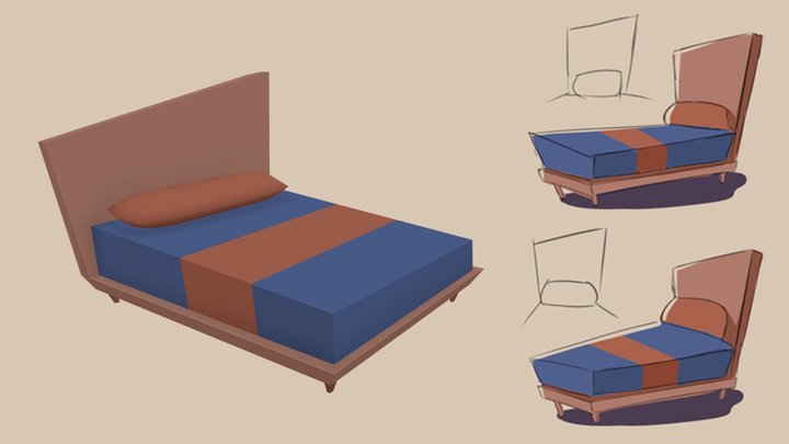 Double Bed 3D Model