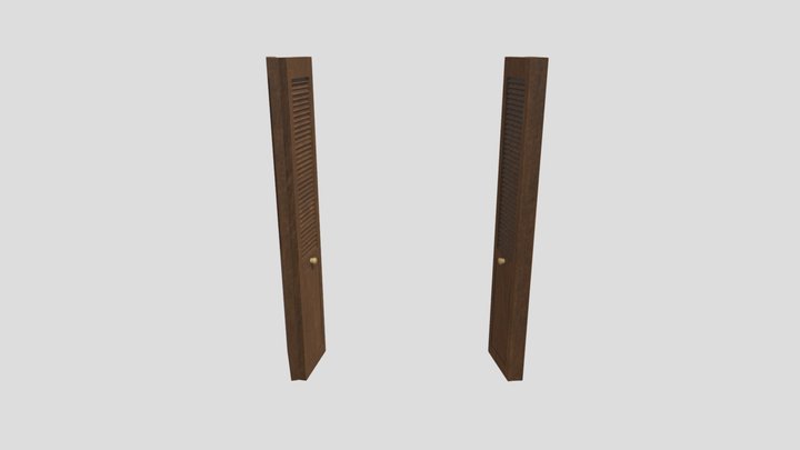 Wood Closet Doors (Open) 3D Model