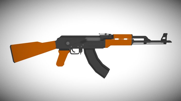 AK 47 Low Poly 3D Model