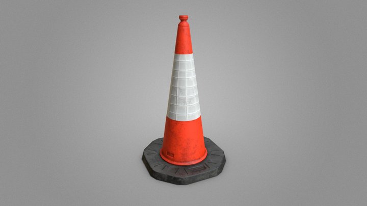 UK Traffic Cone 3D Model