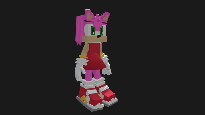 Amy Rose (Sonic) Minecraft Version 3D Model