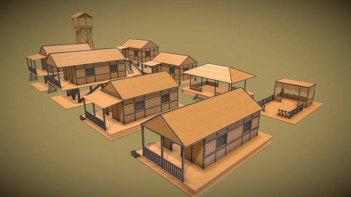 Modular village kit 3D Model