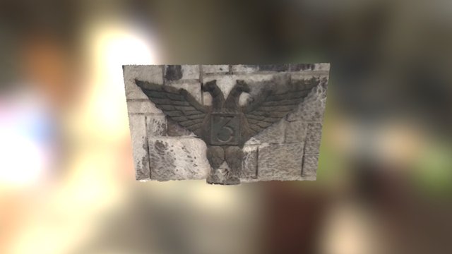 Águila bicéfala con número de portal 3D Model