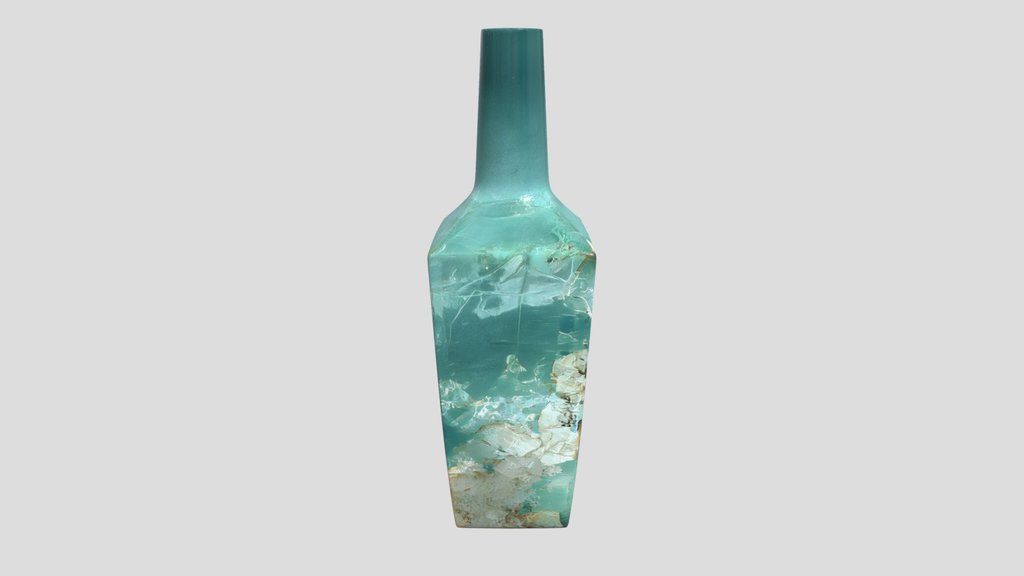 Aqua Glass Bottle Vase