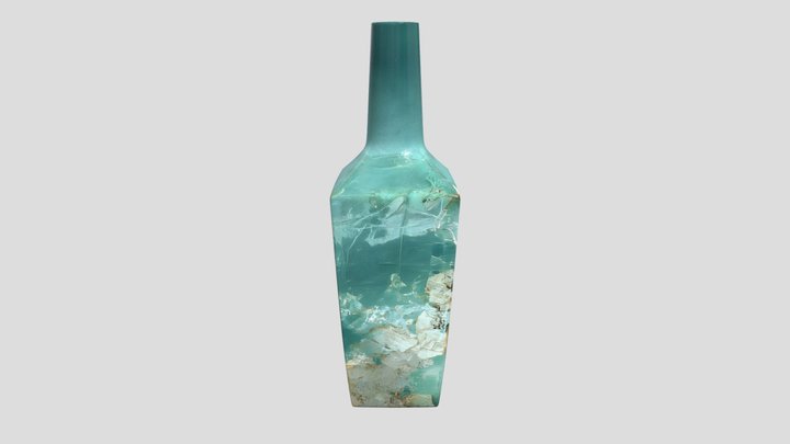 Aqua Glass Bottle Vase