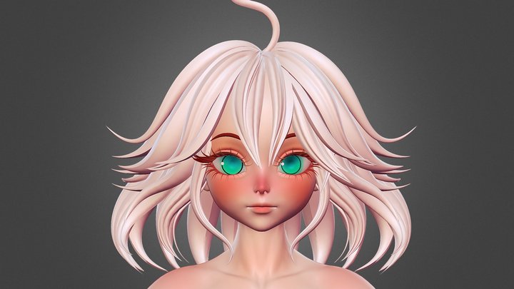Straight and short hair 3D Model