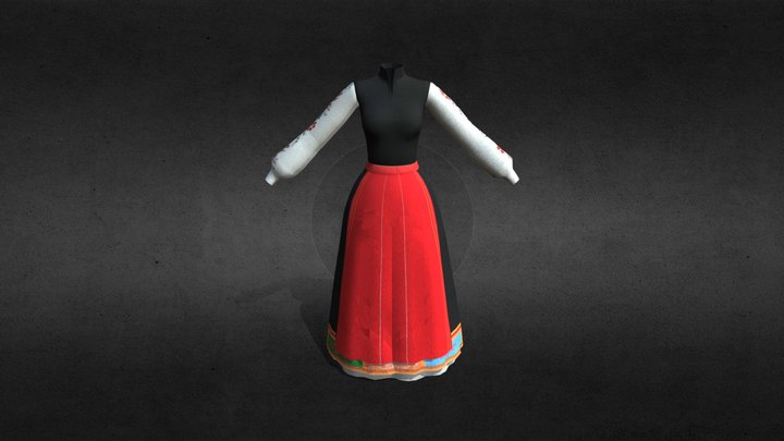 Bulgarian Folkore Dress 3D Model