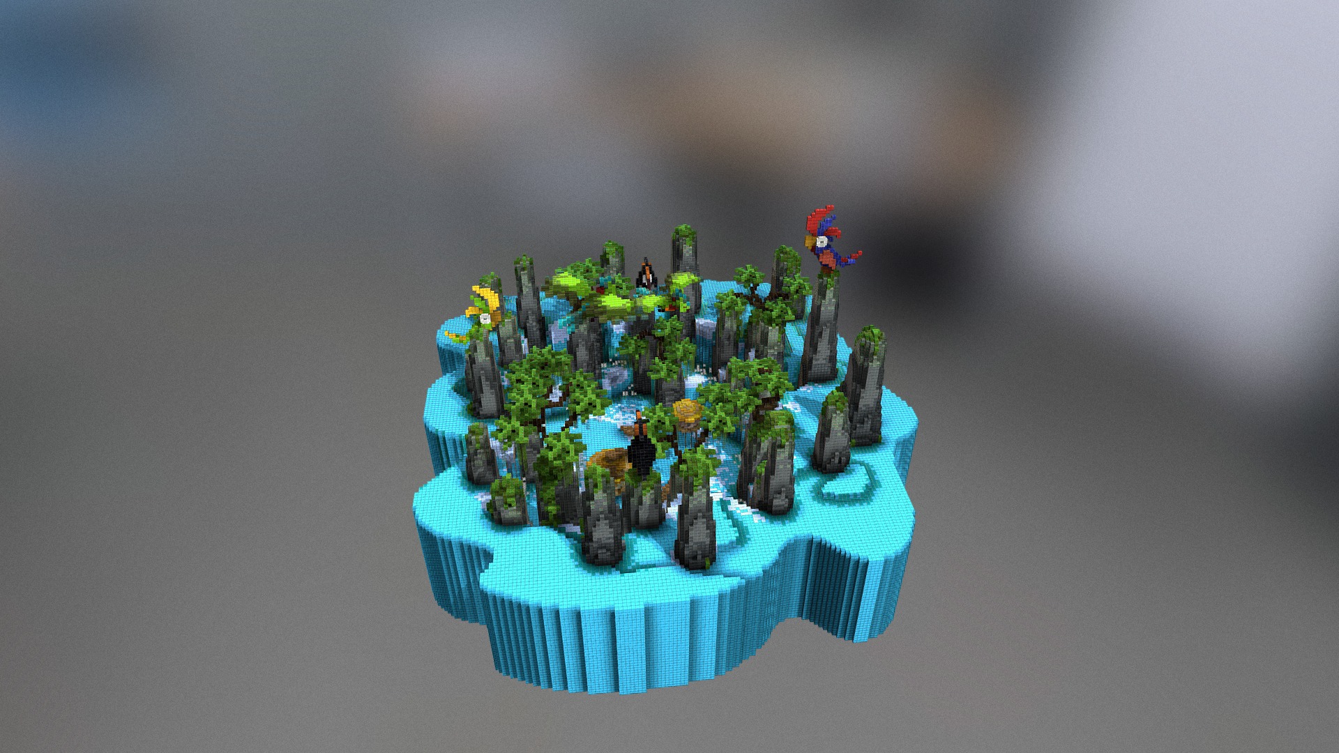 3D model Jungle PVP - This is a 3D model of the Jungle PVP. The 3D model is about a model of a city.