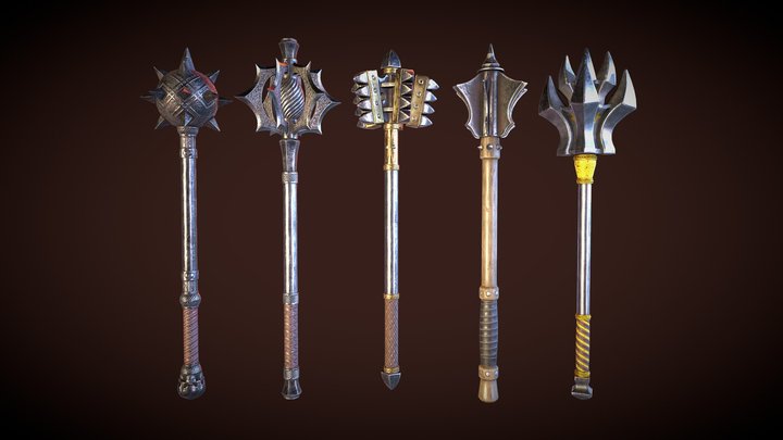 Collection of maces 3D Model