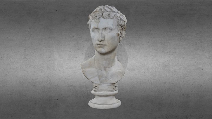 Marble Portrait of Emperor Augustus 3D Model